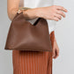 AGNES Leather Top Handle Bag - Brown