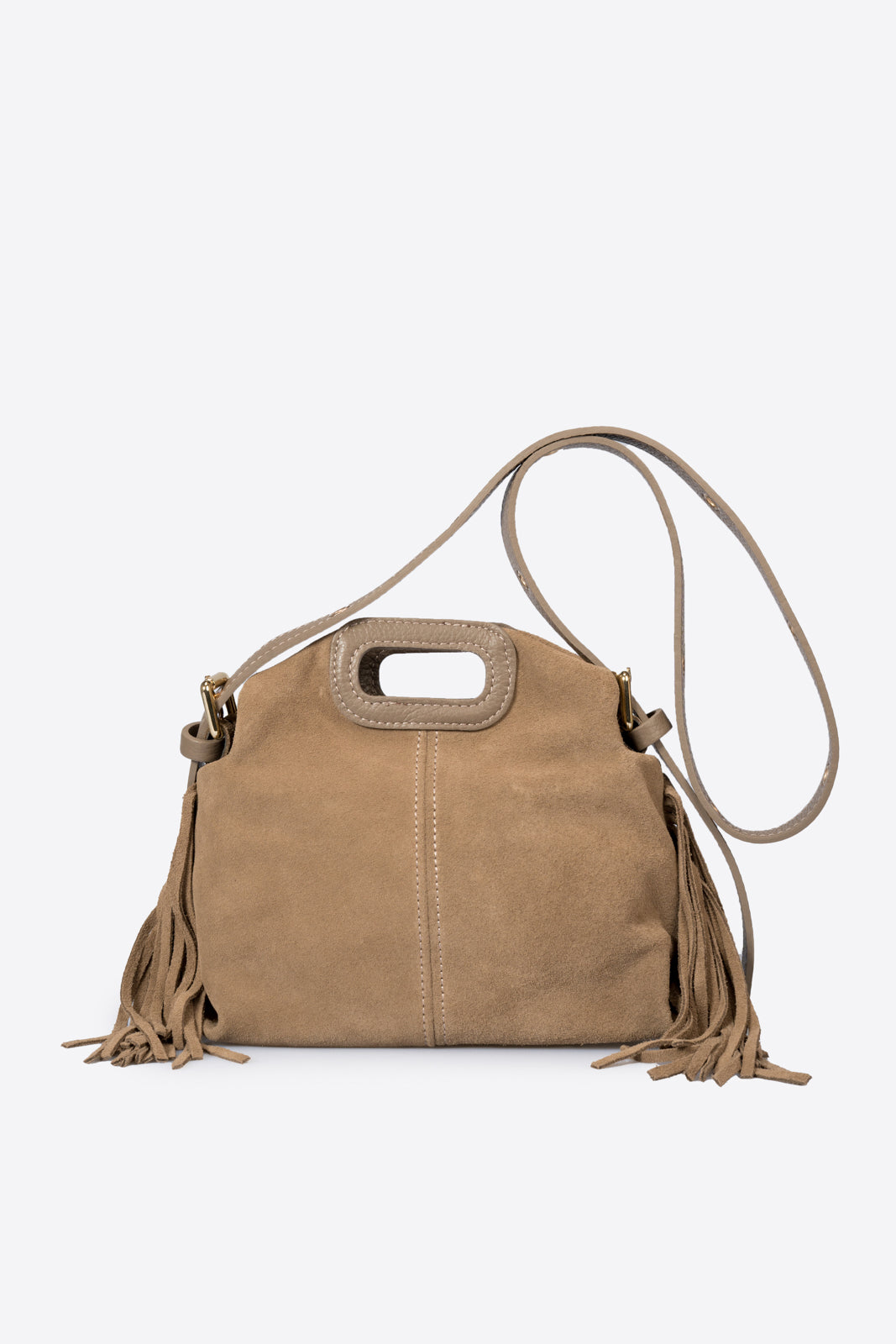 CINZIA Leather Top Handle Bag - Taupe