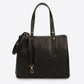 BIANCA Leather Top Handle Bag - Black