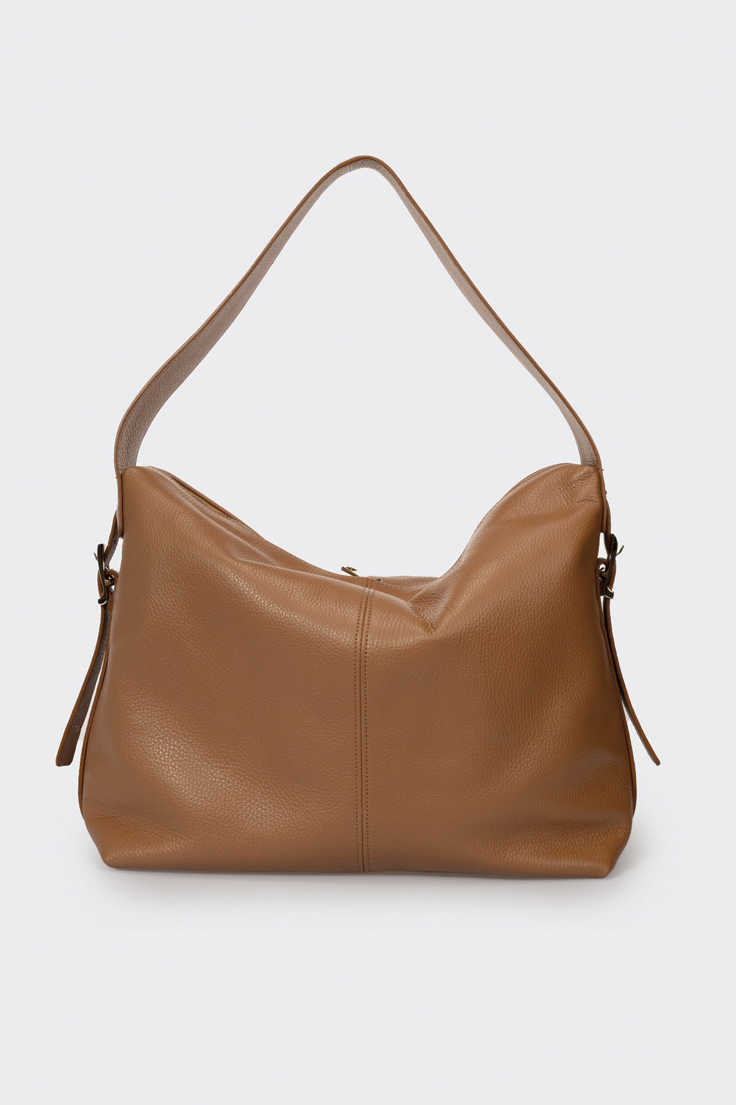 Leather Top Handle Bag 4027 - Cognac