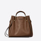 DIONE Leather Top Handle Bag - Brown