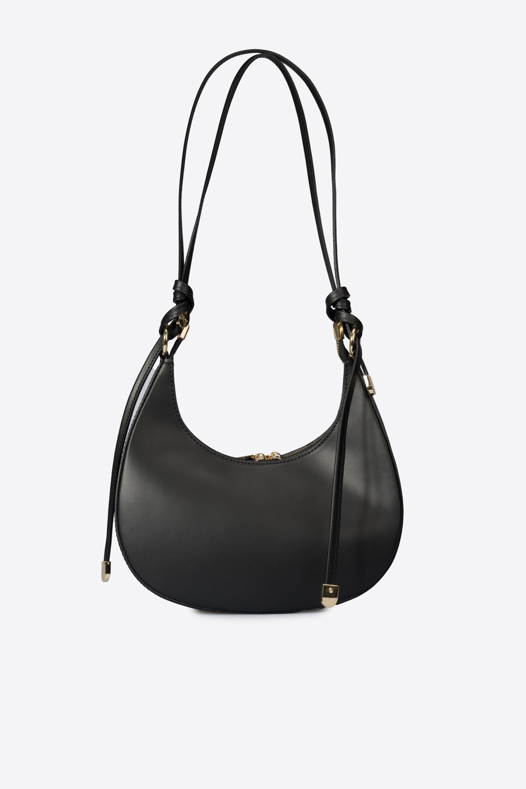 LUNA Leather Top Handle Bag - Black