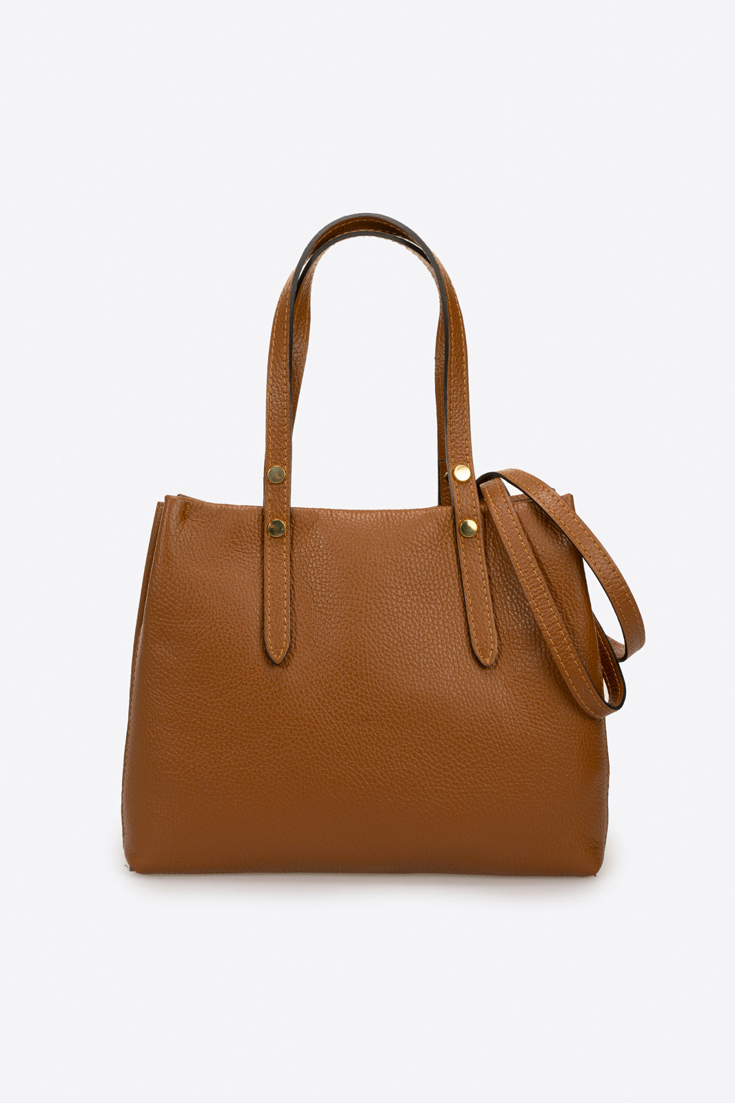BIANCA Leather Top Handle Bag - Cuoio