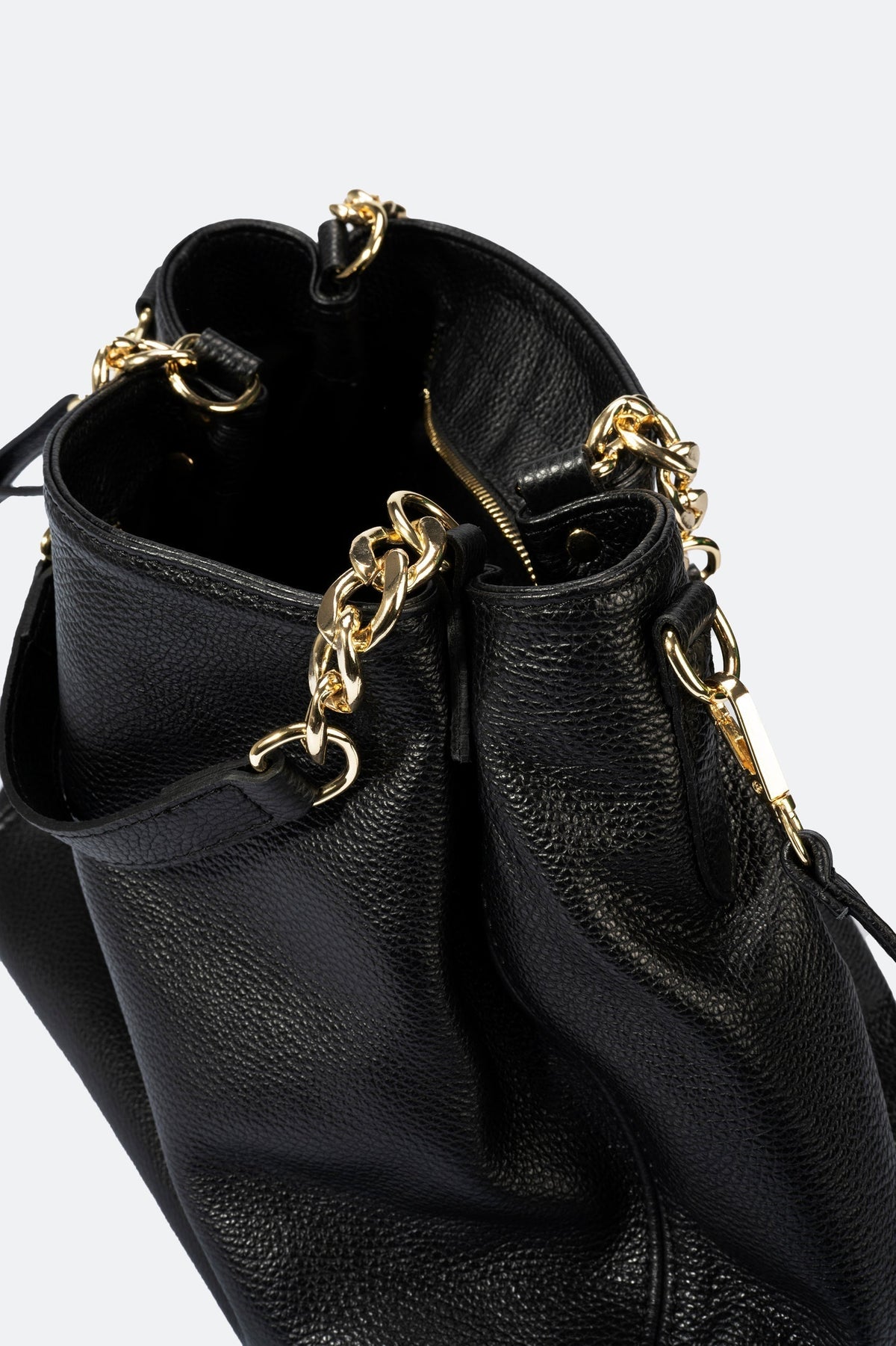 HELEN Leather Shoulder Bag - Black
