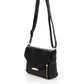 Leather Crossbody Bag 7069 - Black