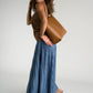 VALERIA Leather Top Handle Bag - Cognac