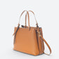 ORIETTA Leather Top Handle Bag - Cognac