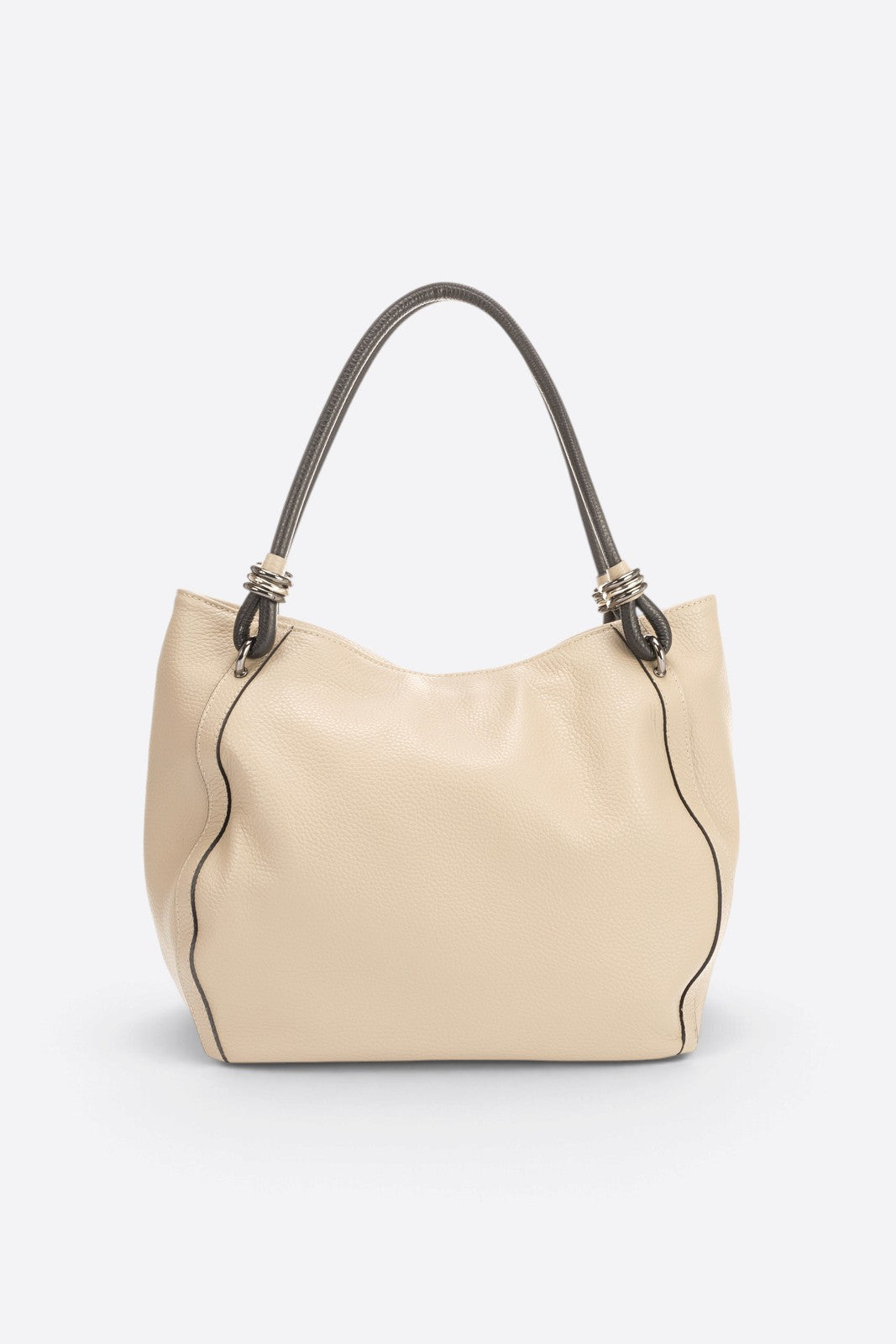 VINNIE Leather Shoulder Bag - Taupe