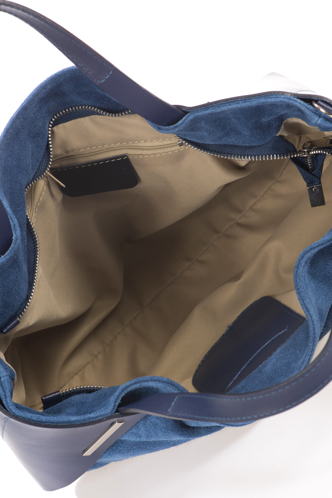 Leather Top Handle Bag 1159 - Blue