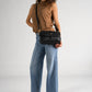 AMALFI Leather Crossbody Bag - Black