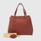 EMILY Leather Top Handle Bag - Bordo