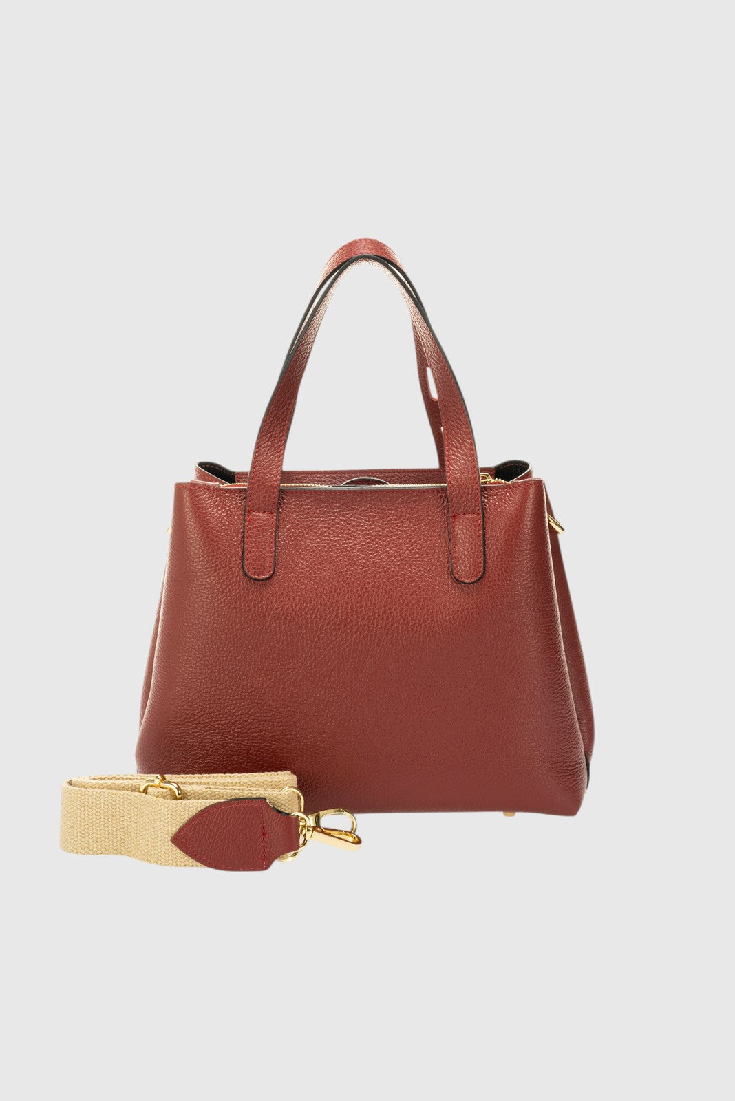 EMILY Leather Top Handle Bag - Bordo