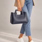 ANTHEA Leather Top Handle Bag - Blue