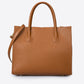 VANDA Leather Top Handle Bag - Cognac