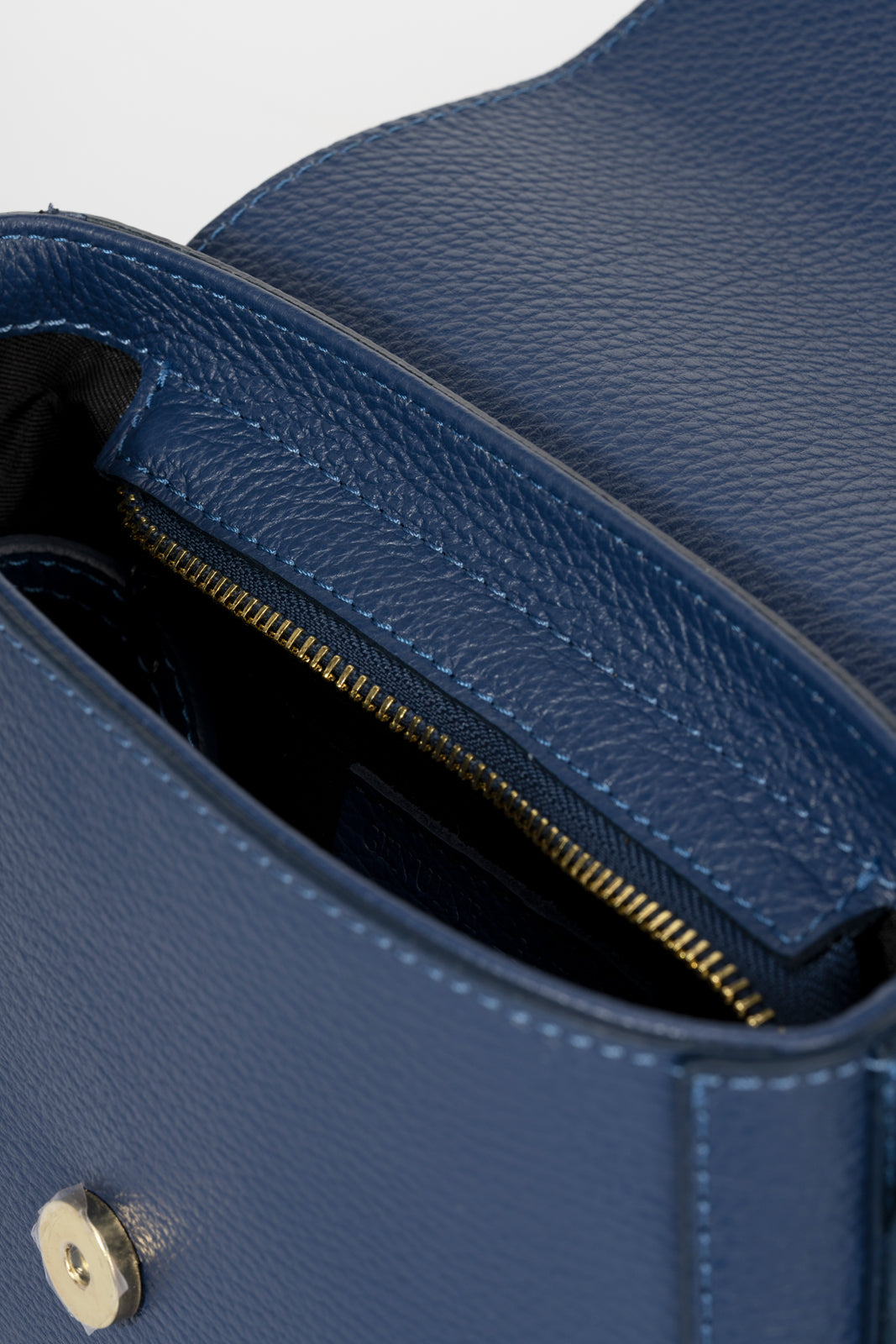 Leather Top Handle Bag 4019 - Blue