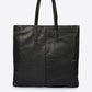 Leather Top Handle Bag 3638 - Black