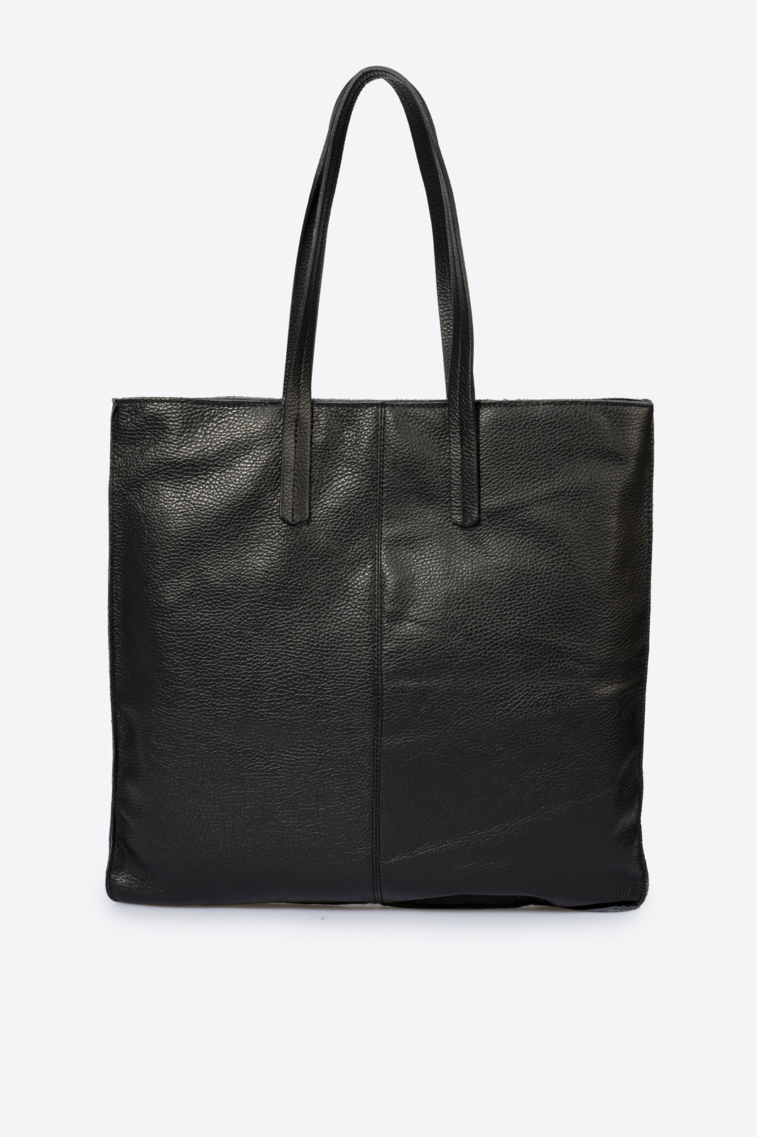 Leather Top Handle Bag 3638 - Black