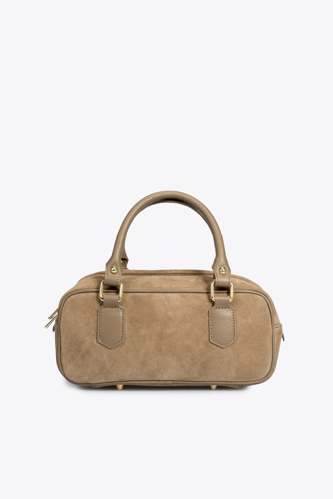 TIANNA Leather Top Handle Bag - Taupe