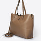 NIOBE Leather Tote Bag - Taupe