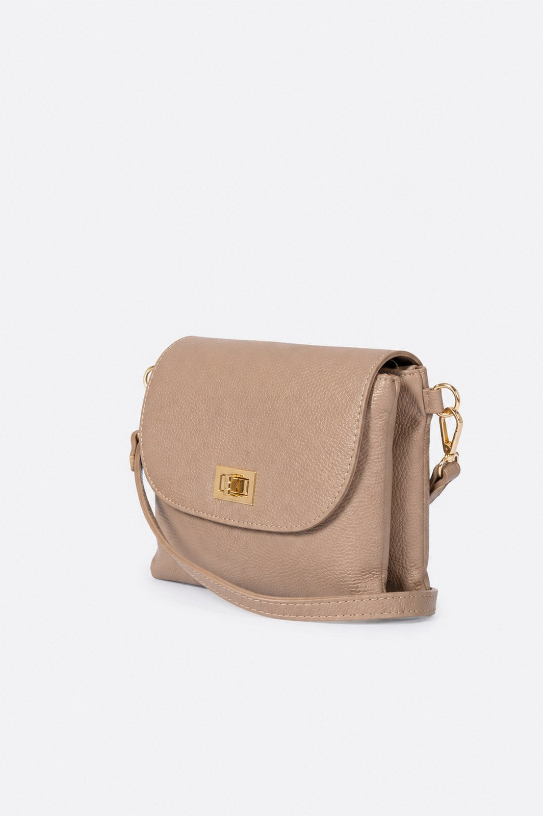 NORAH Leather Crossbody Bag - Taupe