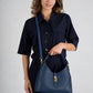 LINA Leather Top Handle Bag - Blue