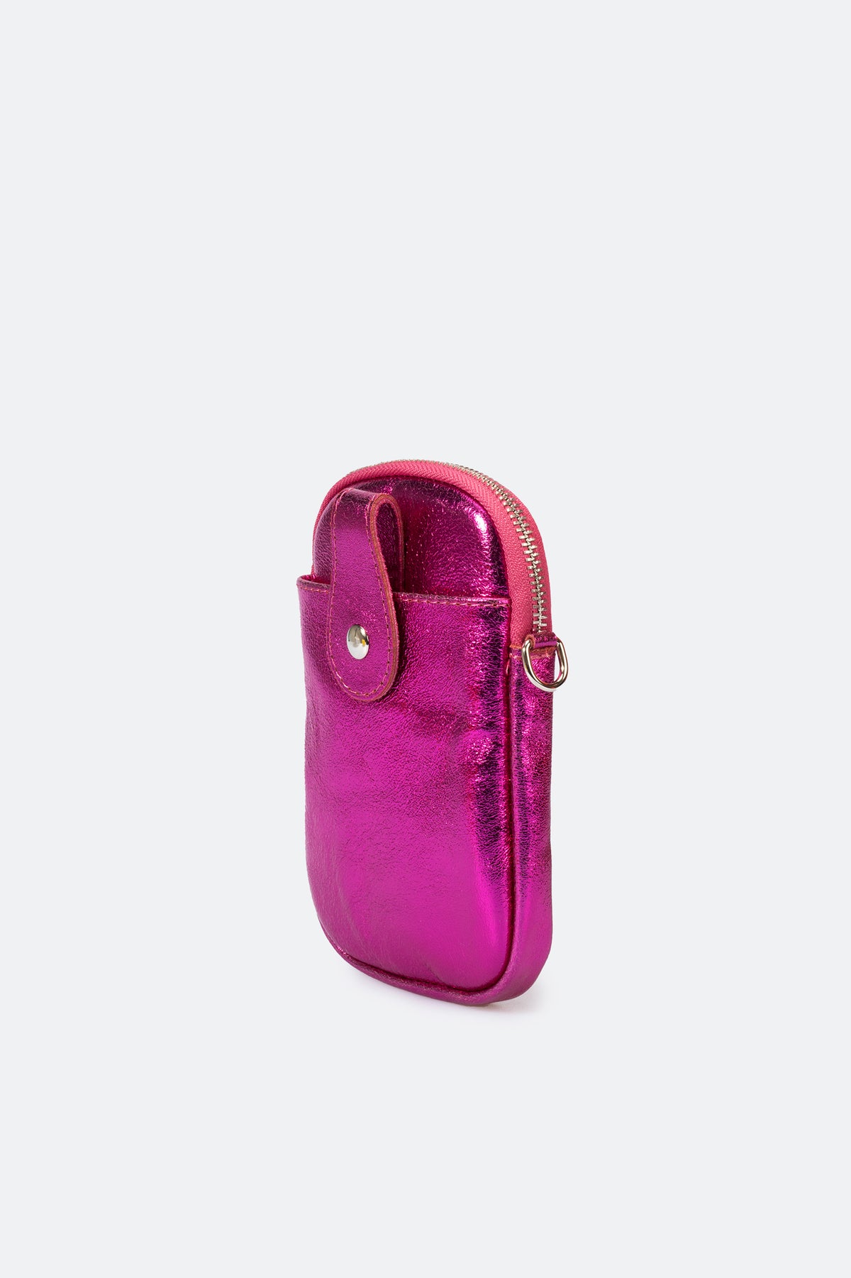 Leather Crossbody Bag 6951 - Fuxia