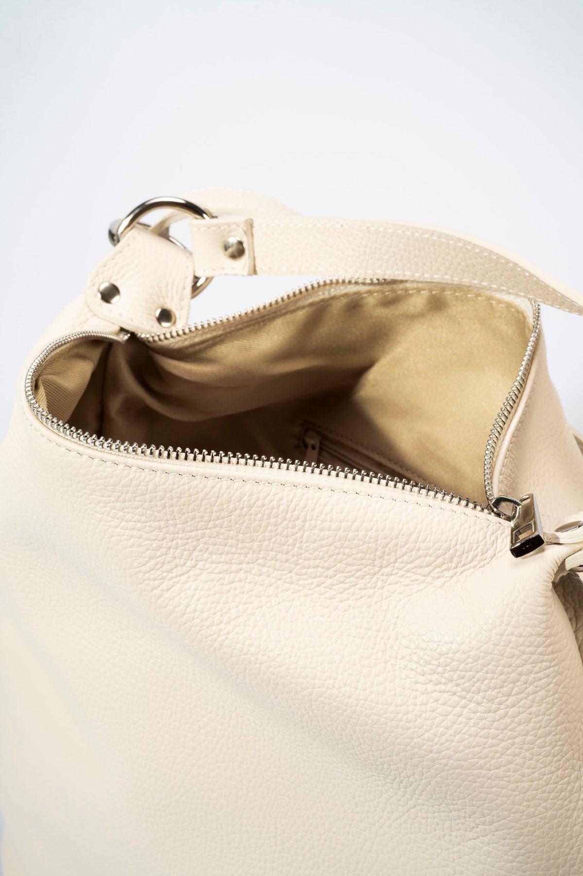 CORDELIA Leather Backpack - Taupe