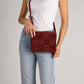 HAILEY Leather Crossbody Bag - Bordo