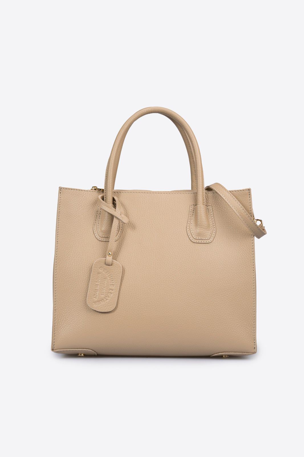 VANDA Leather Top Handle Bag - Taupe