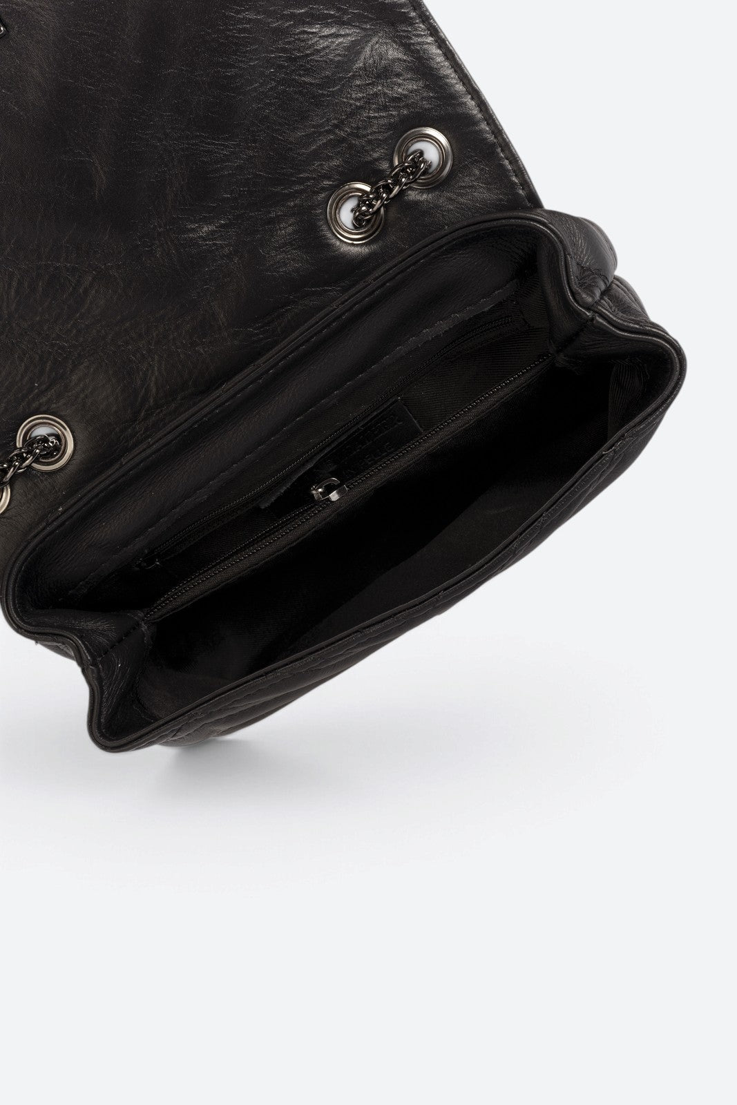 APRIL Leather Shoulder Bag - Black