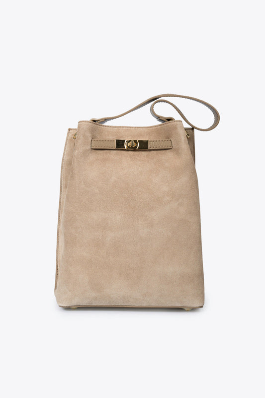 TERRY Leather Shoulder Bag - Taupe