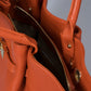 RYAN Leather Top Handle Bag - Cognac