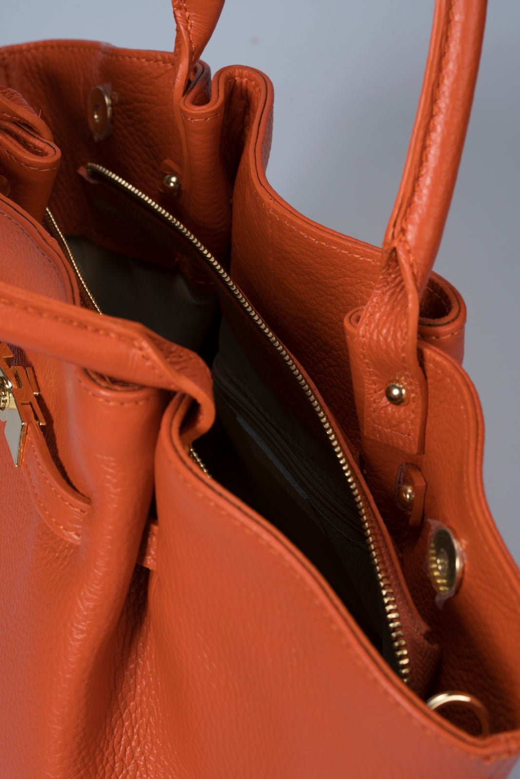 RYAN Leather Top Handle Bag - Cognac
