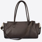 AUDREY Leather Top Handle Bag - Marrone