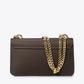 CALLIE Leather Crossbody Bag - Dark Brown