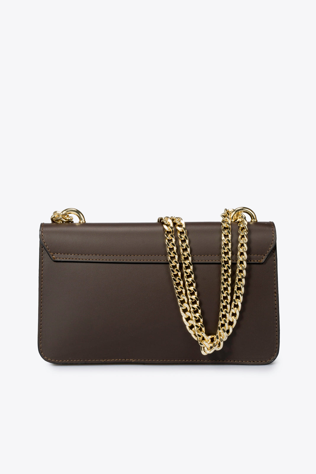 CALLIE Leather Crossbody Bag - Dark Brown