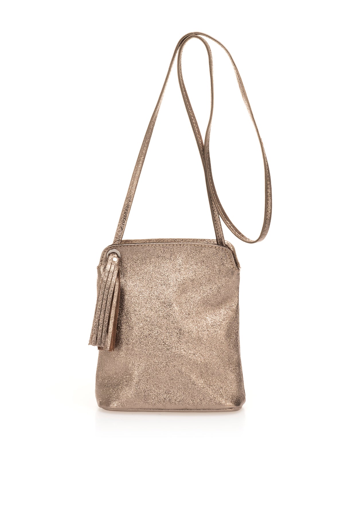Leather Crossbody Bag 3547 - Gun Metal
