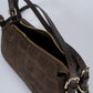 MIREILLE Leather Top Handle Bag - Dark Brown