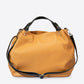 AZALEA Leather Top Handle Bag - Cuoio+Black