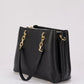 AURORA Leather Top Handle Bag - Black