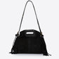CINZIA Leather Top Handle Bag - Black