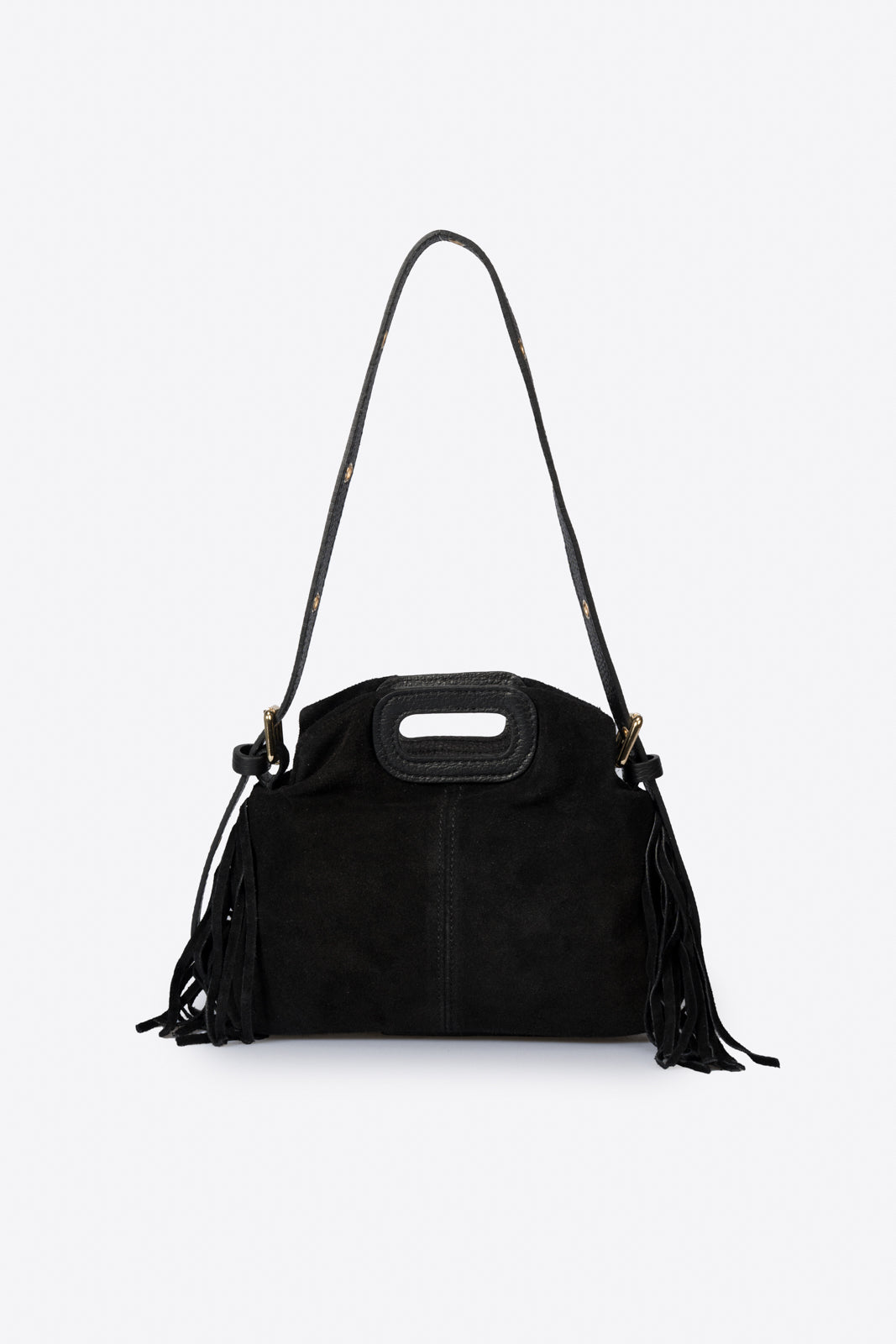 CINZIA Leather Top Handle Bag - Black
