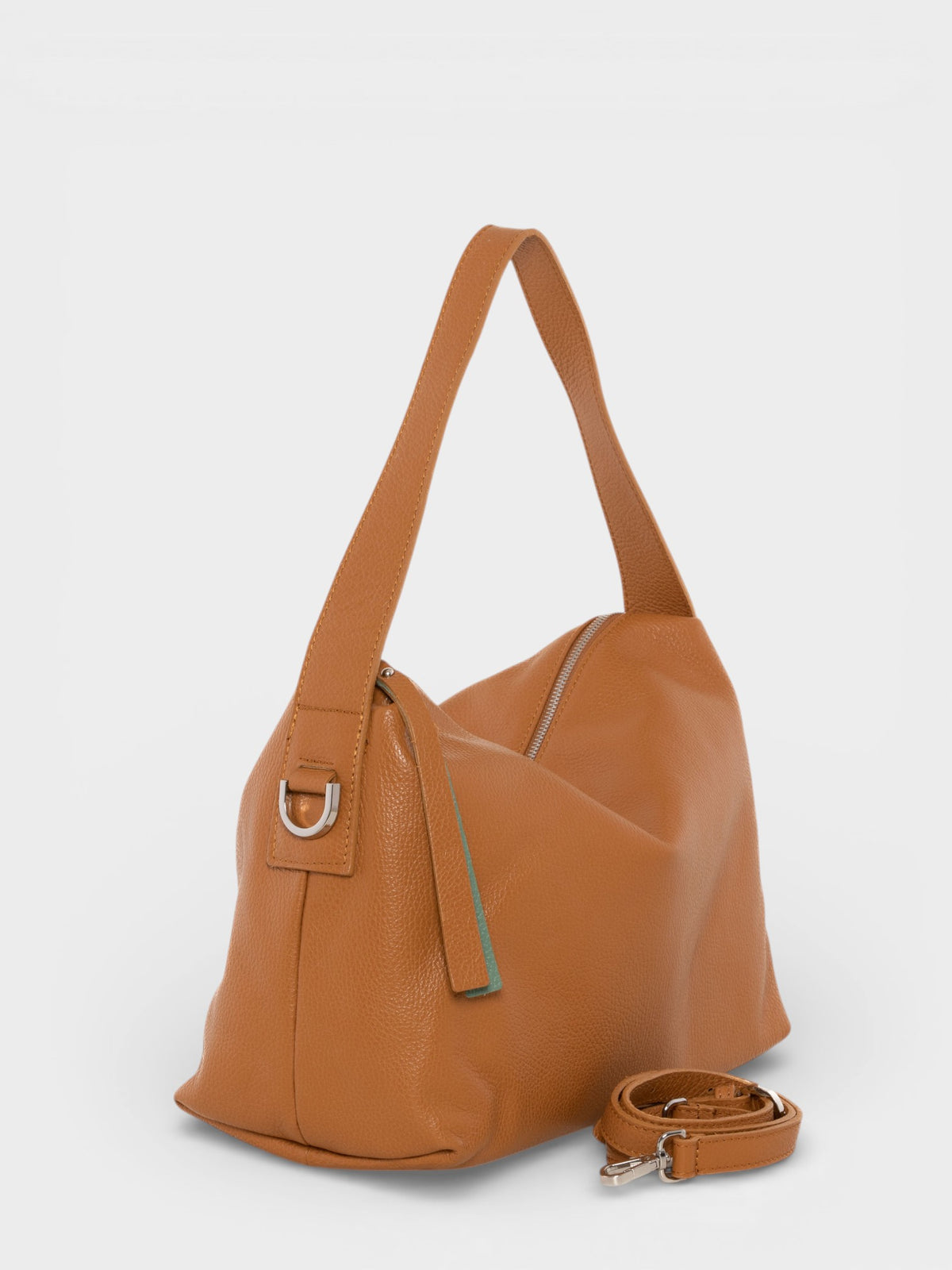 Leather Backpack 1076 - Camel + Menta