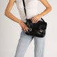 Leather Top Handle Bag 8037 - Black