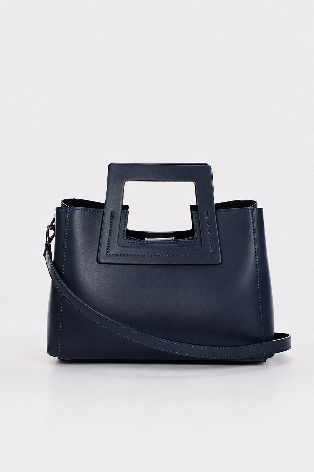 ANTHEA Leather Top Handle Bag - Blue
