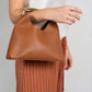 AGNES Leather Top Handle Bag - Cognac