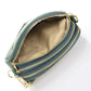 Leather Crossbody Bag 3578 - Green