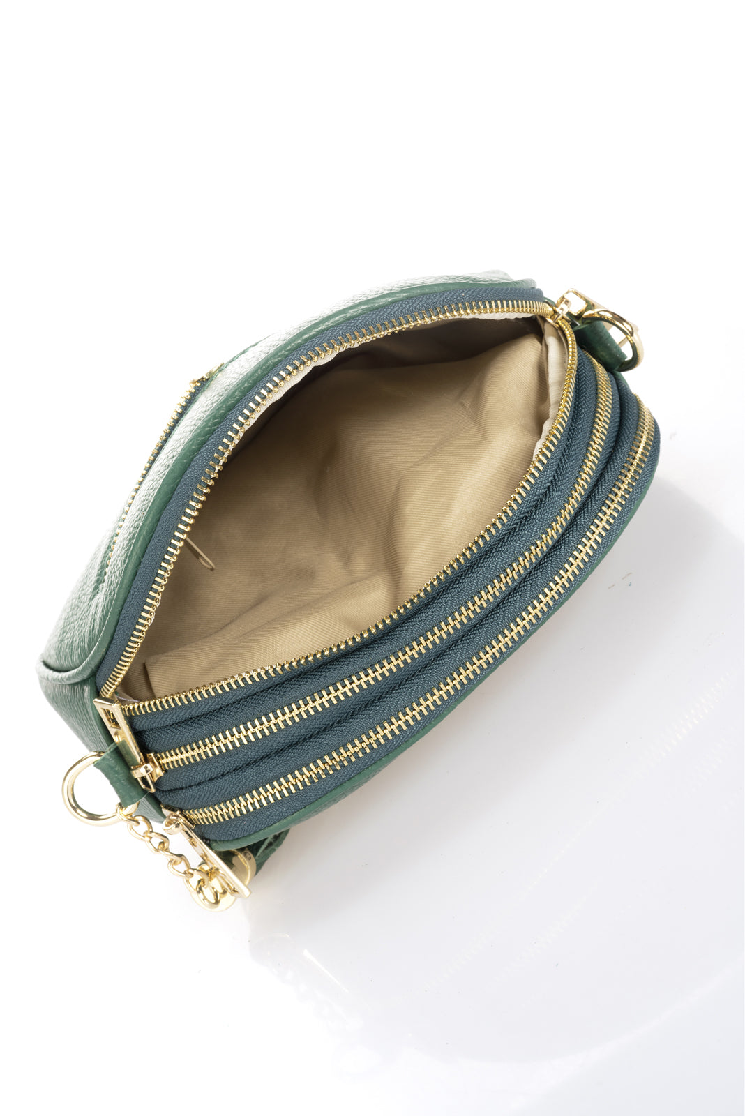 Leather Crossbody Bag 3578 - Green