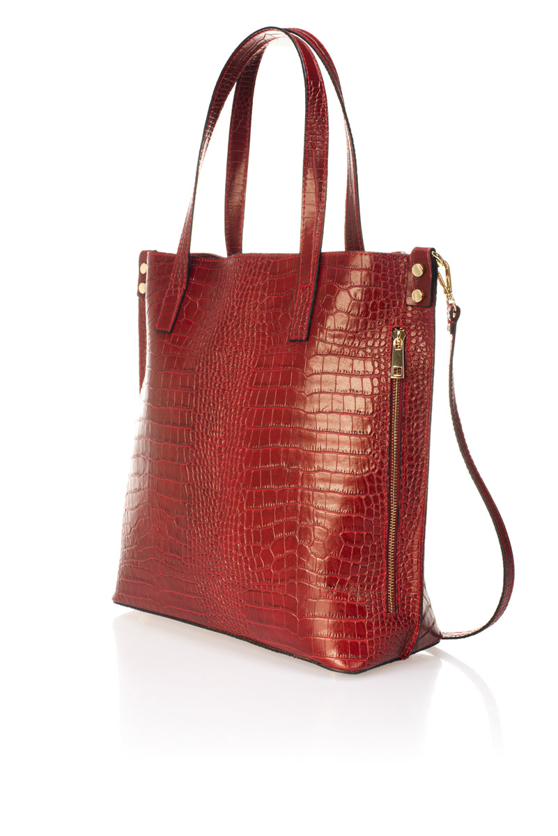 BRENDA Leather Shoulder Bag - Bordo