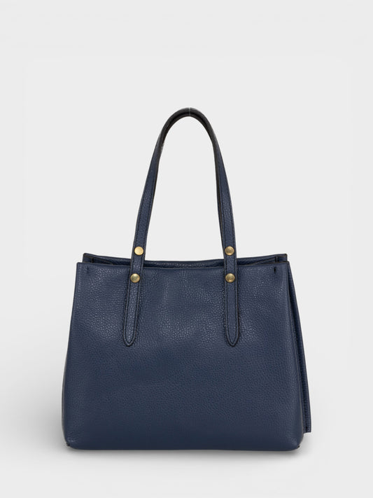 Leather Top Handle Bag 1199 - Blue